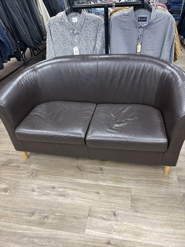 Small two seater faux - two, leather