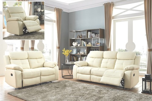 Cream leather seater 2 - seater,