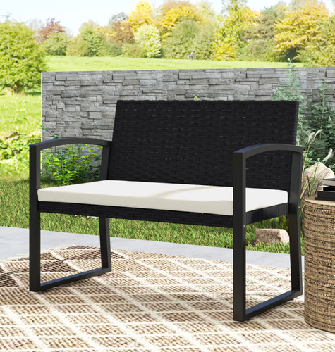 Small rattan bench - rattan, outdoor